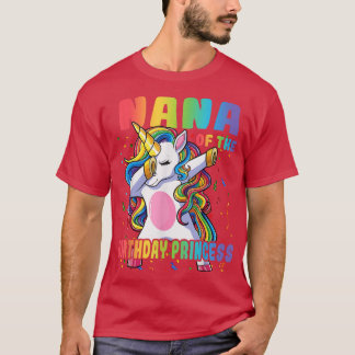 T-shirt Nana de l'anniversaire Princesse Dabbing Unicorn G