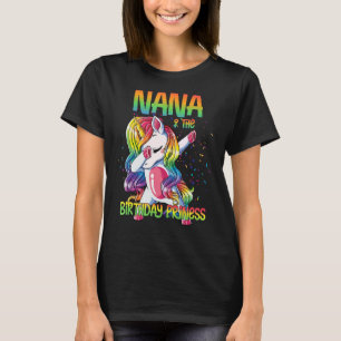 T-shirt Nana De L'Anniversaire Princesse Dabbing Unicorn G