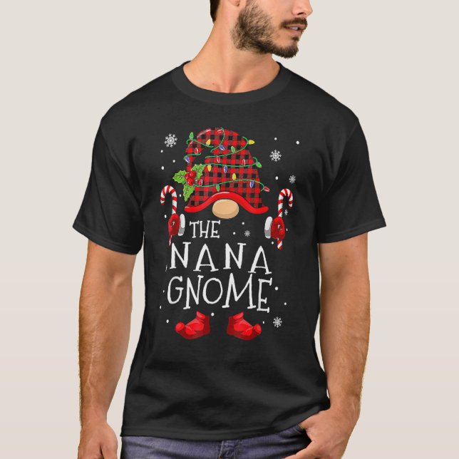 T-shirt Nana Gnome Buffalo Plaid Matching Family Christmas (Devant)