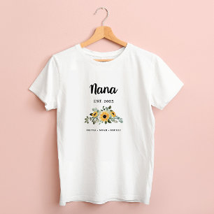 T-shirt Nana   Jolie tournesol rustique et noms