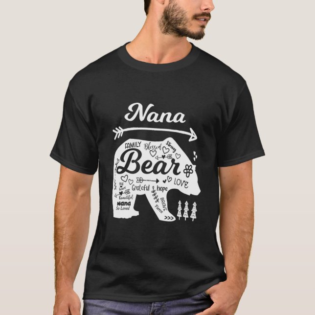 T-shirt Nana Words Of Love Bear With Doodle S Grandma (Devant)