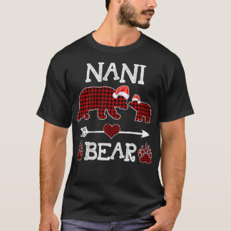 T-shirt Nani Bear Christmas Pajama Red Plaid Buffalo Famil