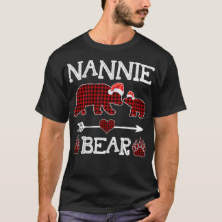 T-shirt Nannie Bear Pyjama de Noël Rouge Plaid Buffalo Fam