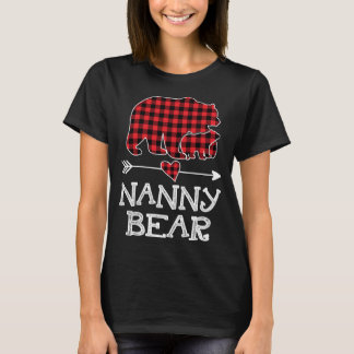 T-shirt Nanny Bear Noël Noël Noël Pajama Rouge Plaque Buff