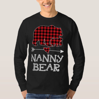 T-shirt Nanny Bear Noël Noël Noël Pajama Rouge Plaque Buff