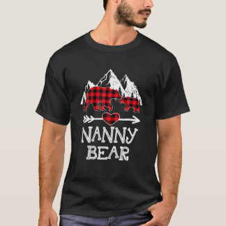 T-shirt Nanny Bear Pajama de Noël Red Plaid Buffalo Fami