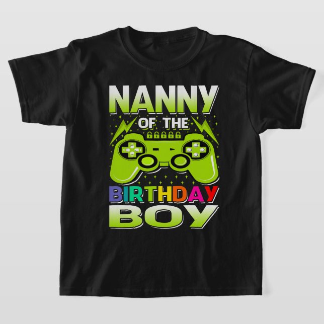 T-shirt NANNY De L'Anniversaire Garçon Matching Vidéo Game (Poser)