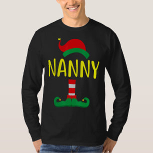 T-shirt Nanny ELF Matching Famille Noël Pyjama Holida