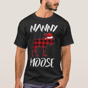 T-shirt Nanny Moose Buffalo Red Plaid Père Noël Christmas 