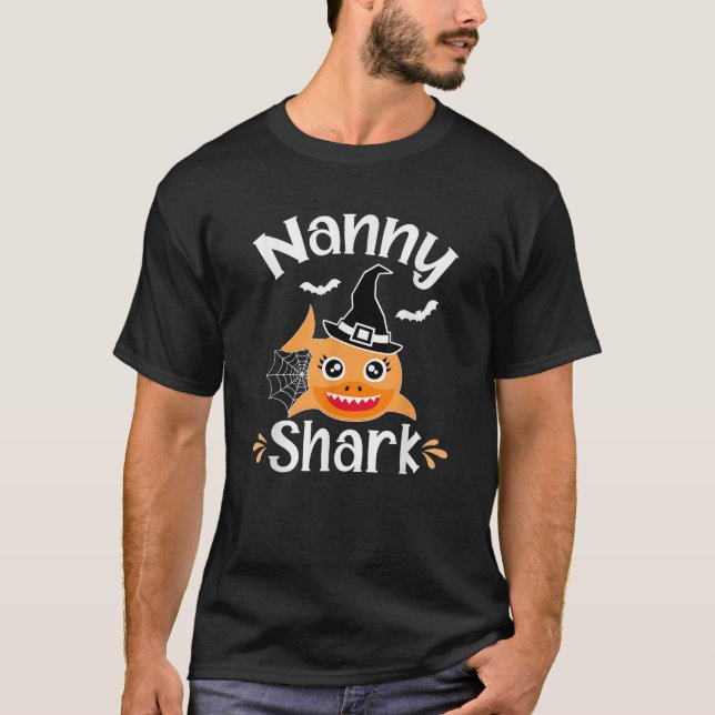T-shirt Nanny Shark Funny Halloween Nanny Grandma (Devant)