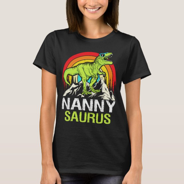 T-shirt Nannysaurus Dinosaur T Rex Nanny Saurus Grand-mère (Devant)