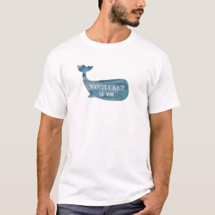 T-shirt Nantucket Blue Whale Beach long manches
