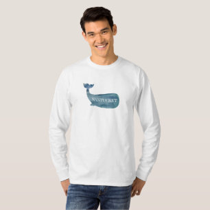 T-shirt Nantucket Blue Whale Beach long manches