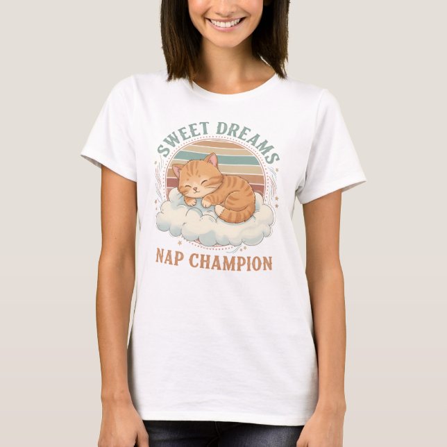 T-shirt  “Nap Champion” Funny Pastel Design (Devant)