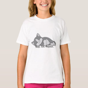 T-shirt Nap Manger Répéter – Graphique de chat mig