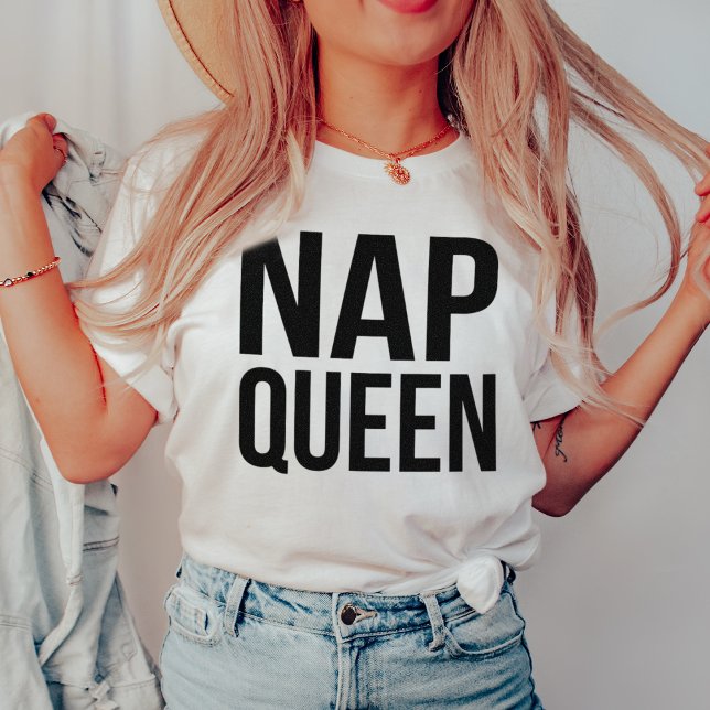 T-shirt Nap Queen Black & White Citation (Créateur téléchargé)