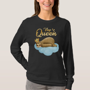 T-shirt Nap Queen Sloth Avec Couronne mignonne Sloth