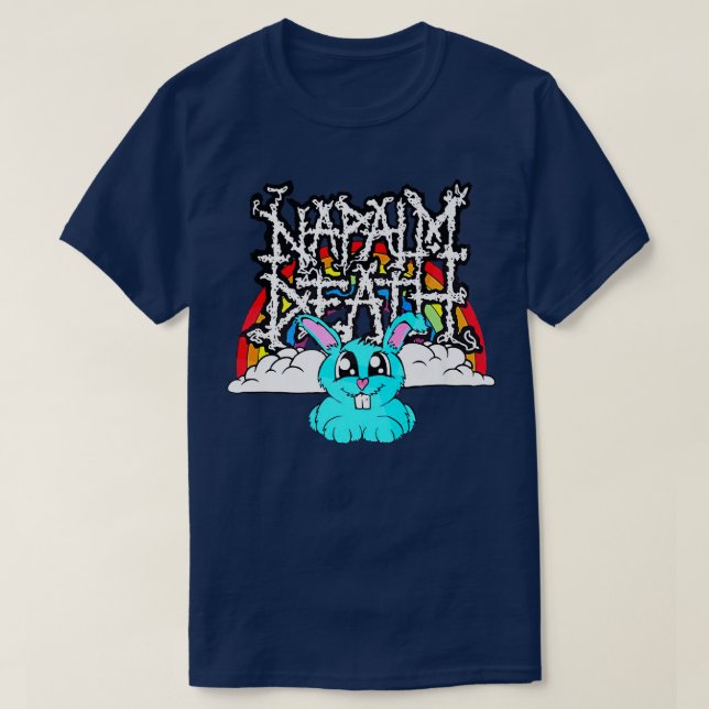 T-shirt Napalm Death Rainbow Bunny rose drôle  (Design devant)