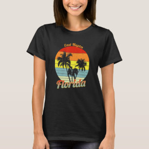 T-shirt Naples Est Floride Rétro Palmiers Tropicaux Vaca