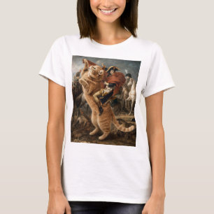 T-shirt Napoléon chevauchant un chat de bataille géant    