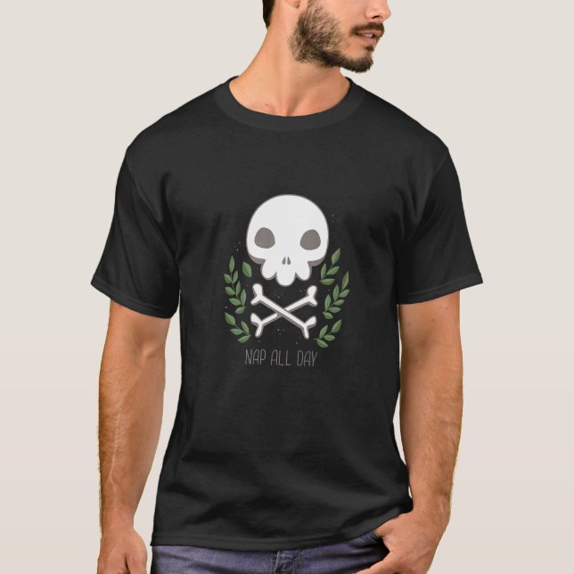 T-shirt Napper le crâne toute la journée (Devant)