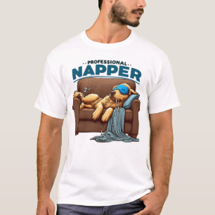 T-shirt Napper professionnel - Lazy Chien Drôle Drôle Cart