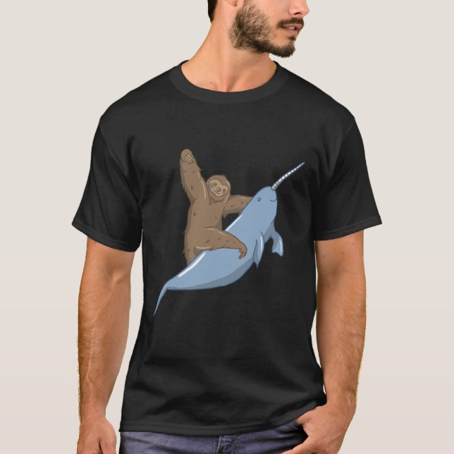T-shirt Narwahl Unicorn Beluga Tusk Fish Sloth Cadeau (Devant)
