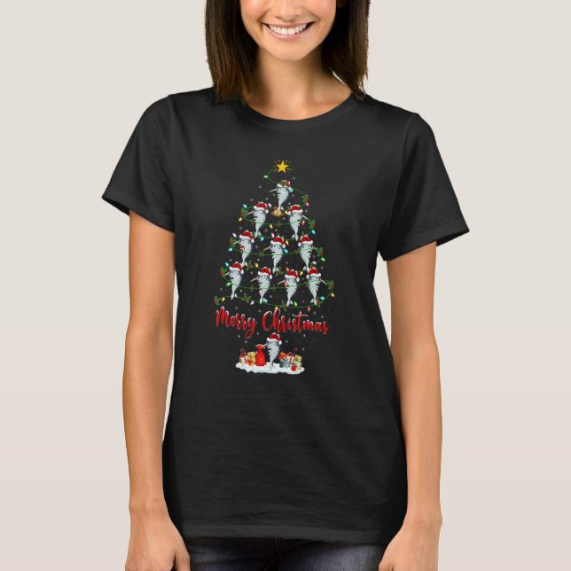T-shirt Narwhal Fish Christmas Tree Lights  Narwhal Xmas (Devant)