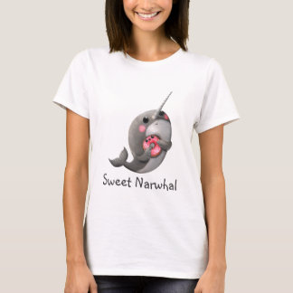 T-shirt Narwhal timide avec le beignet