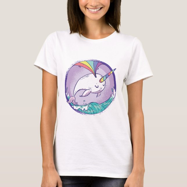 T-shirt Narwhale arc-en-ciel (Devant)
