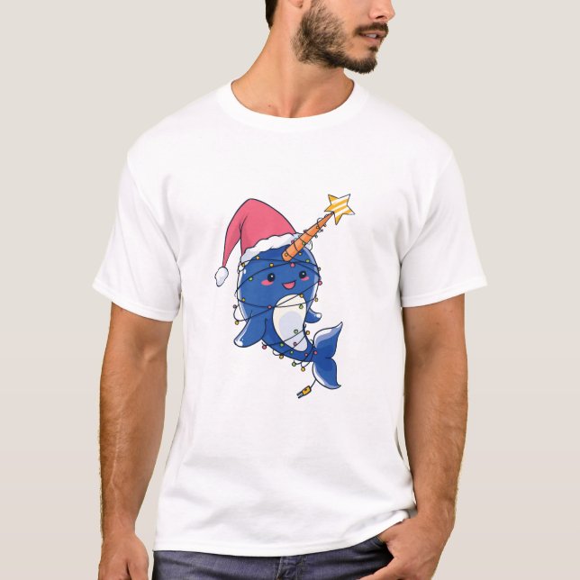 T-shirt Narwhale de Noël (Devant)