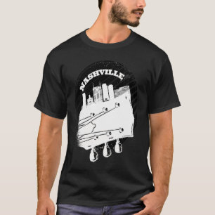 T-shirt Nashville Music Guitar USA Skyline Silhouette Outl
