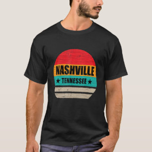 T-shirt Nashville Retro Vintage Sunset Us State Nashville