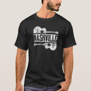 T-shirt Nashville Tennessee Musique Country Guitare Rétro