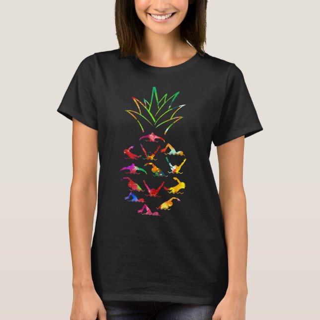T-shirt Natation Ananas Aquarelle Natation (Devant)
