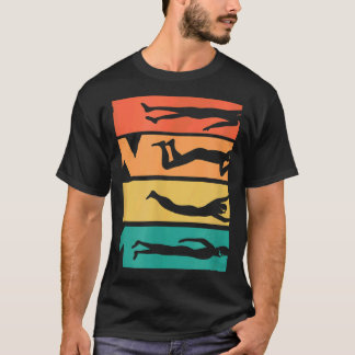 T-shirt Natation Retro Vintage les années 70 80s 90s Style