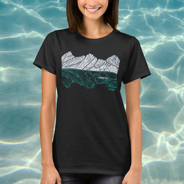 T-shirt Natation sauvage eau libre avec montagnes et lac (Créateur téléchargé)
