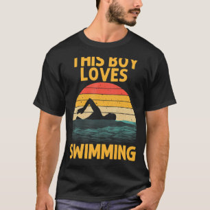 T-shirt Natation vintage Pour Garçons Enfants Hommes Nager