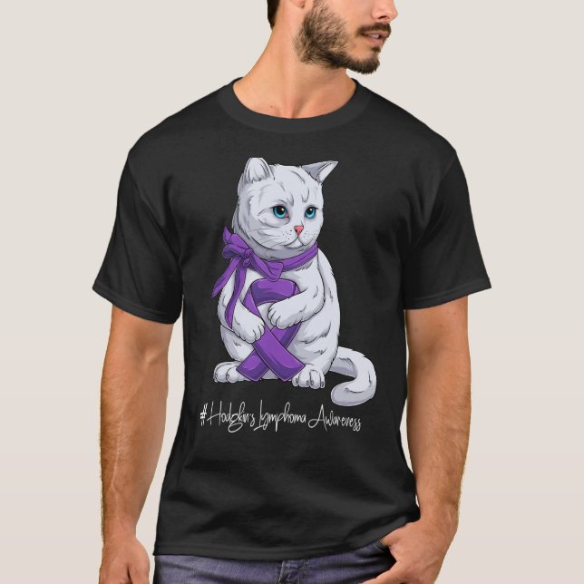 T-shirt National 1 Mois de sensibilisation Chat au ruban v (Devant)
