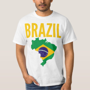 T-shirt national de carte du Brésil