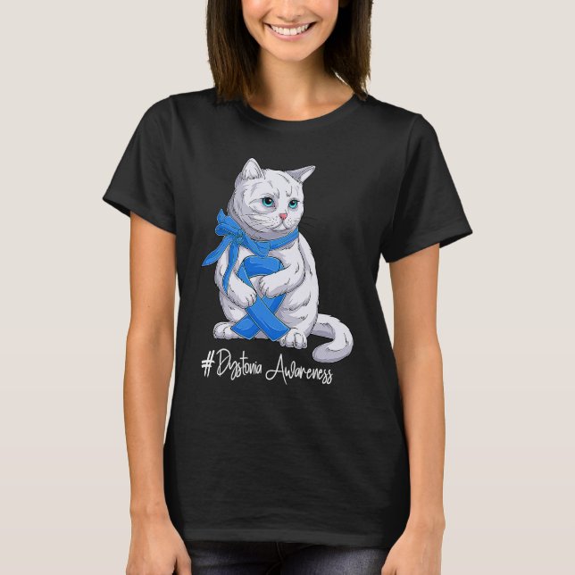 T-shirt National Dystonia Awareness Month Blue Ribbon Cute (Devant)