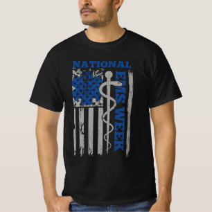 T-shirt National EMS Week USA Flag Emergency Médicale Serv