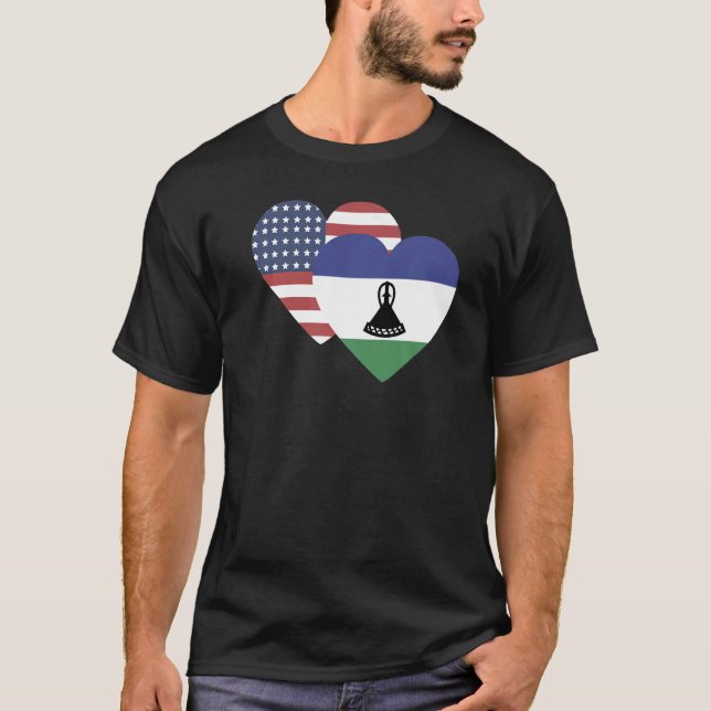 T-shirt National Flag of Lesotho souvenir  for men women   (Devant)