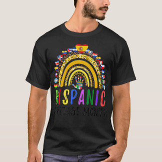 T-shirt National Hispanique Héritage Mois Arc en Ciel Tout
