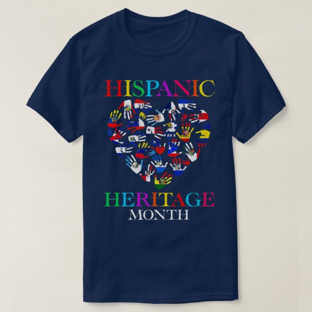 T-shirt National Hispanique Mois du patrimoine Latino Drap (Design devant)
