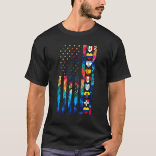 T-shirt National Hispanique Mois du patrimoine USA Drapeau