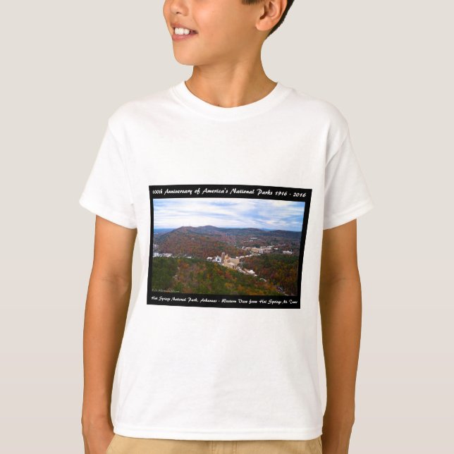 T-shirt National Park Anniversary Hot Springs Vue d'automn (Devant)