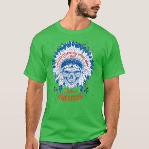 T-shirt Native American Skull Headdress 