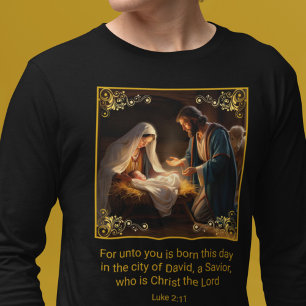 T-shirt Nativité de Noël Sainte Famille Religieuse Luc 2:1