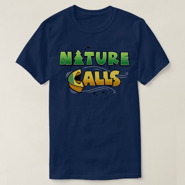 T-shirt Nature Appelle Drôle Camping Été Slogan Original (Design devant)